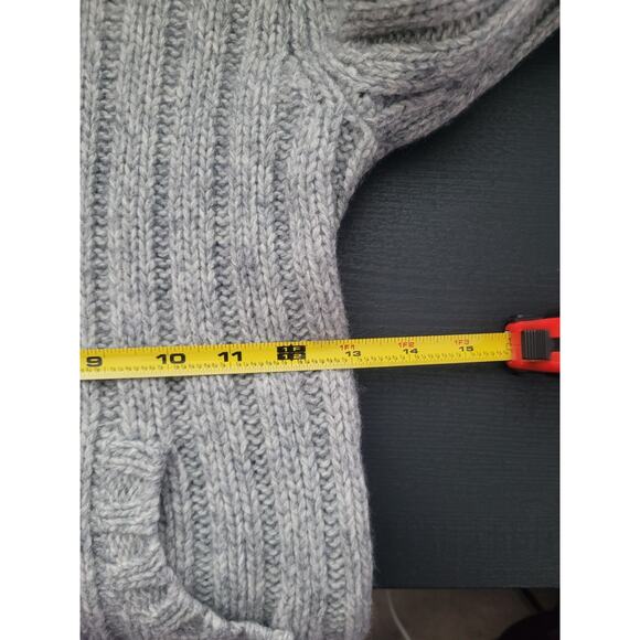 Y2K Abercrombie & Fitch Merino Wool Knit Hooded Pocket Sweater M Preppy Fitted - Picture 9 of 9